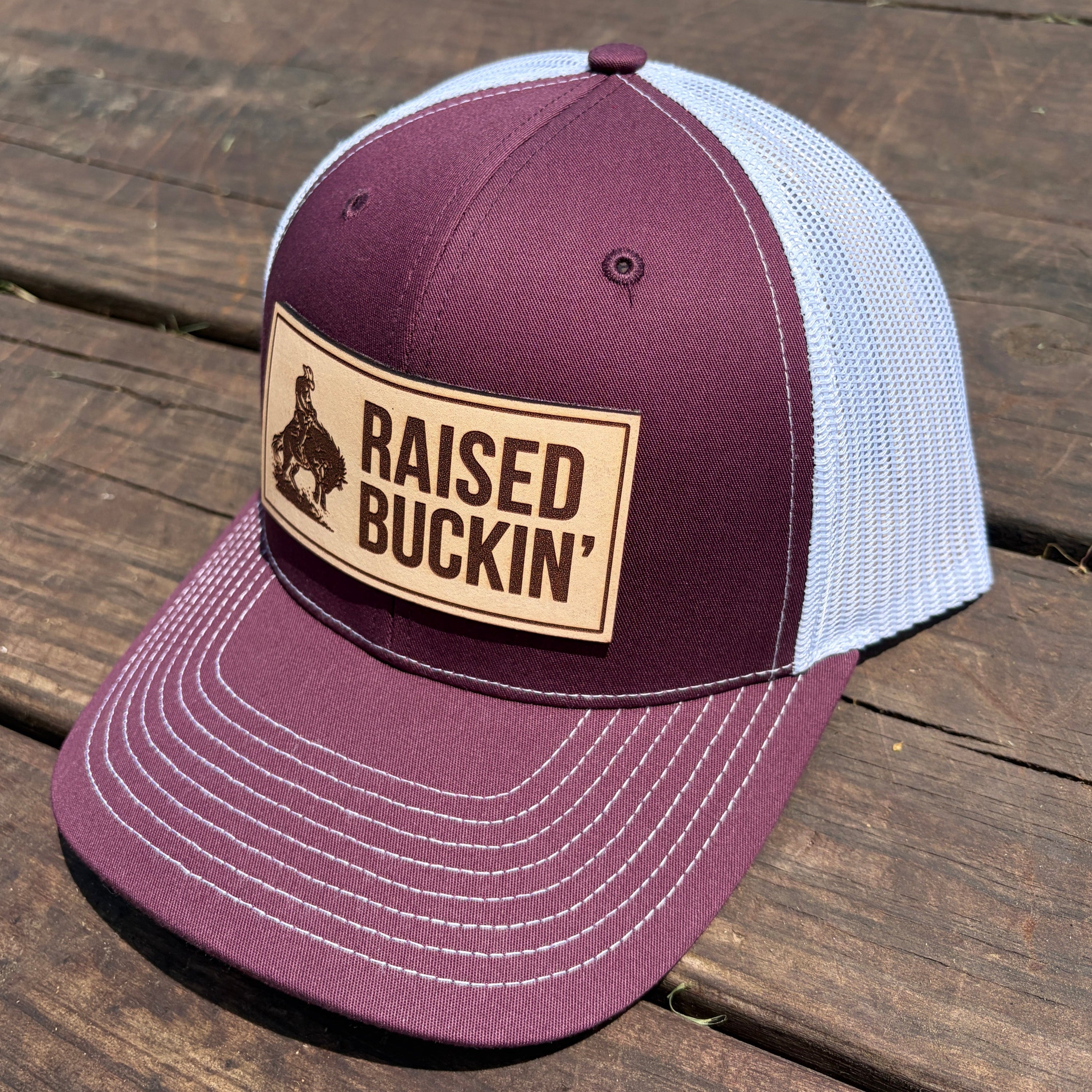 Raised Buckin' Hat (Maroon)